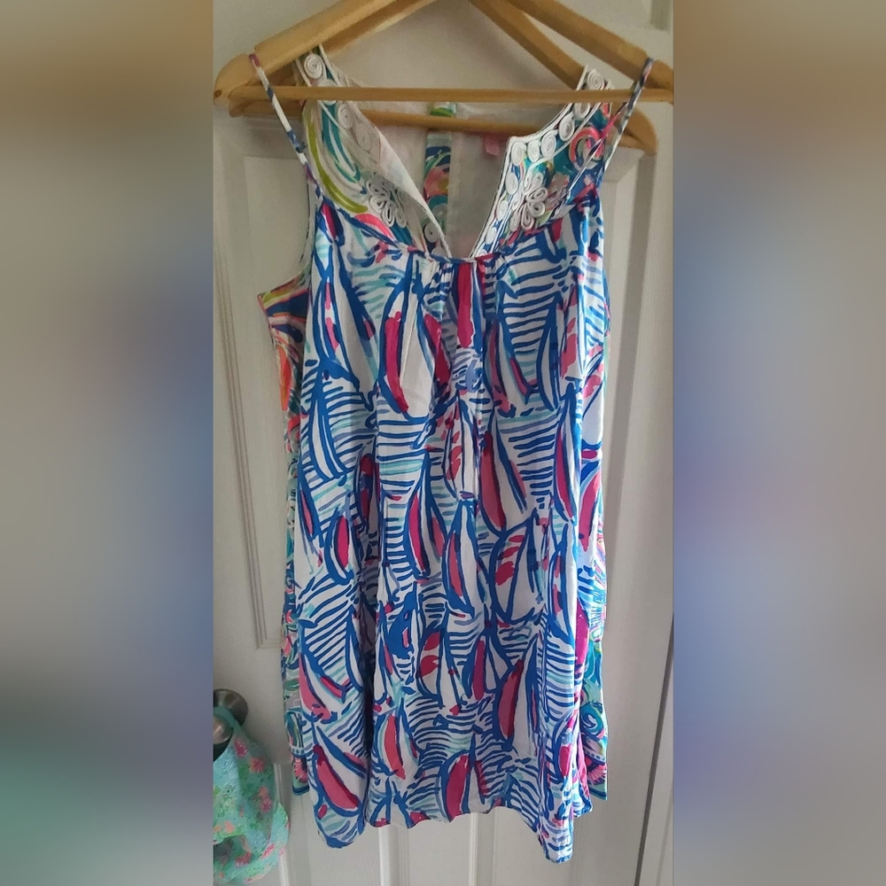 GUC sz XS, Daphne Red Right Return Sailboat Nautical Swing dress.